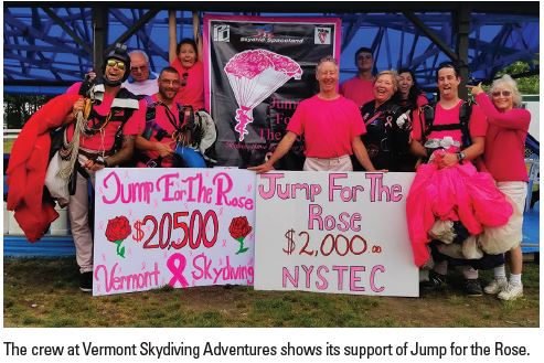Jump For The Rose Raises Funds At Vermont Skydiving Adventures
